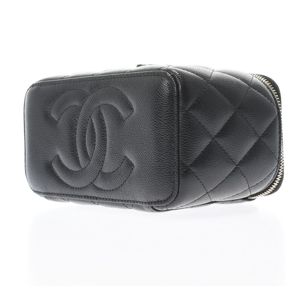 Chanel Matelasse Vanity Case Black Gold Hardware Grained Calfskin Shoulder Bag - Picture 3 of 10